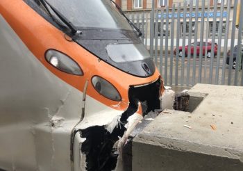 Accidentado un tren de Rodalies en Mataró