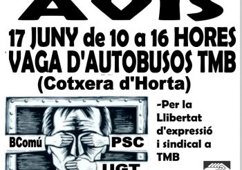 Convocado un paro en bus para el proximo 17 de junio