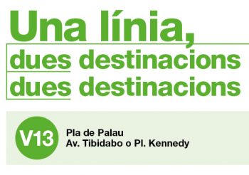 La linea V13 se divide con dos ramales