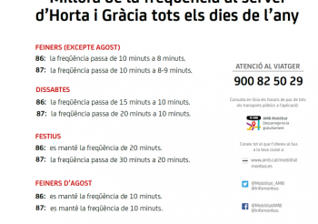 La AMB mejora las frecuencias de paso de las líneas 86 y 87