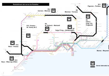 Se reinstaura parcialmente la red de Rodalies de Catalunya