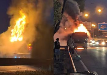Se incendia un autobús de Monbus en El Prat de Llobregat