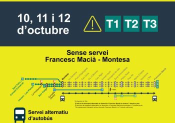 El Trambaix permanecerá cerrado por obras entre Francesc Macià y Montesa por obras